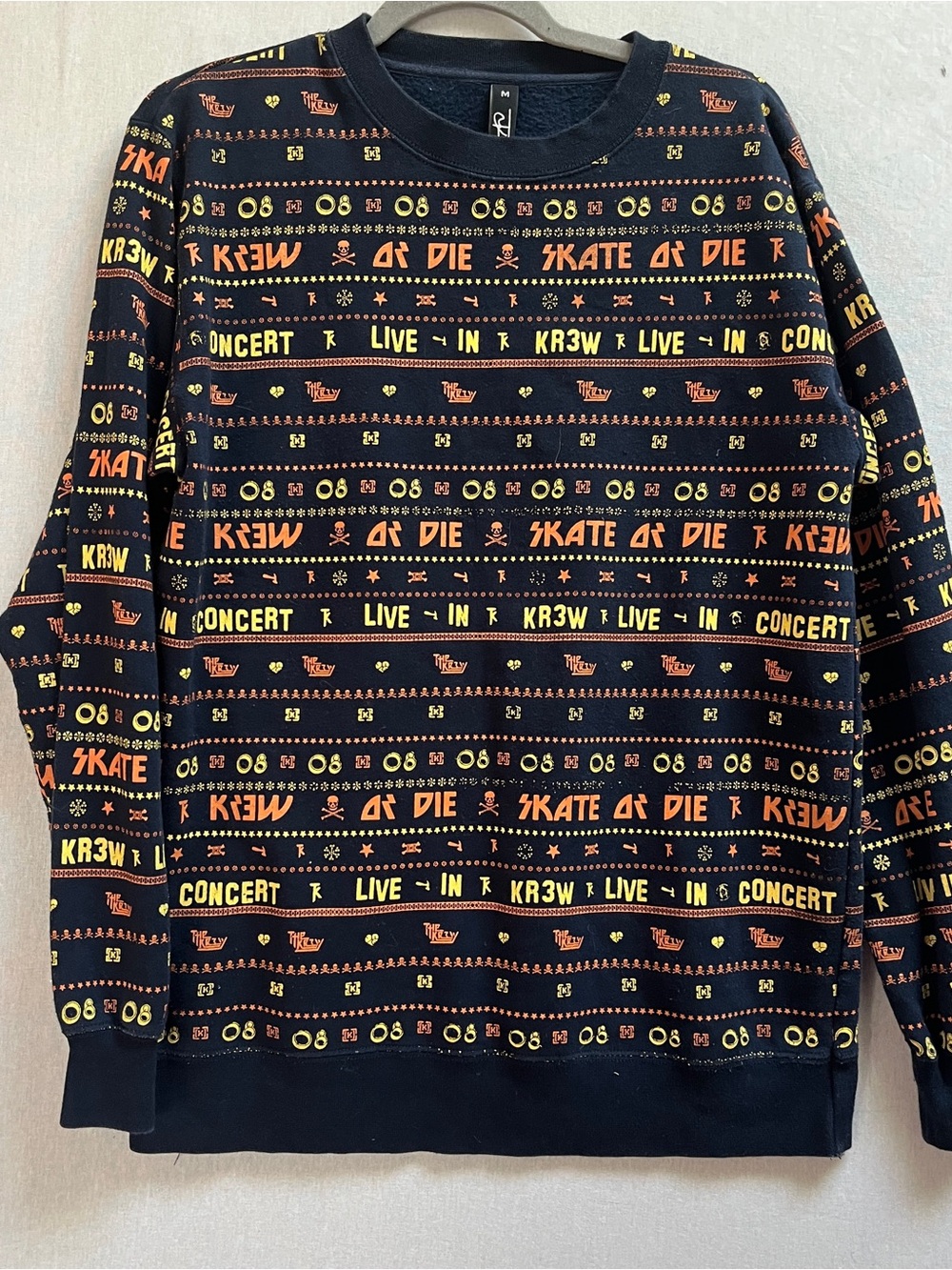Vintage KR3W x Terry Kennedy 2008 Skate or Die Striped Crewneck Sweater M